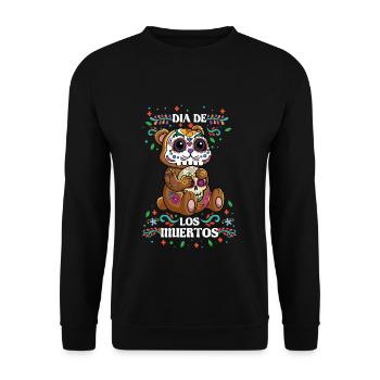 Cute Bear Dia De Los Muertos Day Of Dead Halloween - Unisex Sweatshirt - black - Front - Alina (178cm) & Michal (187cm)