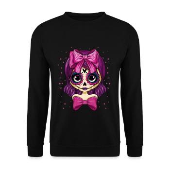 Fairy Creepy Muertos Day Of Dead Halloween - Unisex Sweatshirt - black - Front - Alina (178cm) & Michal (187cm)