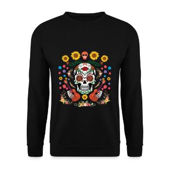 Fête mexicaine Muertos Jour Des Morts Halloween - Sweat-shirt Unisexe - noir - Devant - Alina (178cm) & Michal (187cm)