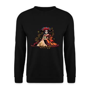La Calavera Muertos Halloween Day Of Dead - Unisex Sweatshirt - black - Front - Alina (178cm) & Michal (187cm)