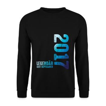 September 2017 Year 2017 Retro 2017 Vintage 2017 - Unisex Sweatshirt - black - Front - Alina (178cm) & Michal (187cm)