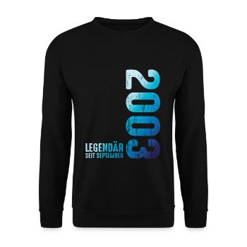 September 2003 Year 2003 Retro 2003 Vintage 2003 - Unisex Sweatshirt - black - Front - Alina (178cm) & Michal (187cm)