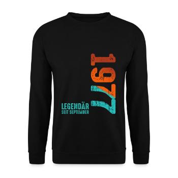 Septembre 1977 Légendaire depuis - Sweat-shirt Unisexe - noir - Devant - Alina (178cm) & Michal (187cm)