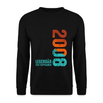 September 2008 Legendary since - Unisex Sweatshirt - black - Front - Alina (178cm) & Michal (187cm)