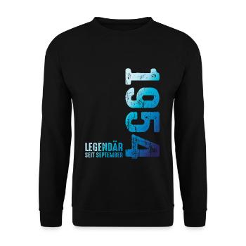 Legendär Seit September 1954 - Unisex Pullover - Schwarz - Vorne - Alina (178cm) & Michal (187cm)