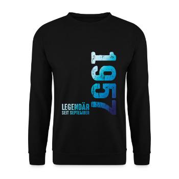 Légendaire depuis septembre 1957 - Sweat-shirt Unisexe - noir - Devant - Alina (178cm) & Michal (187cm)