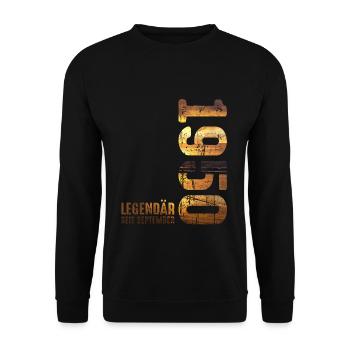 Légendaire depuis septembre 1950 Anniversaire - Sweat-shirt Unisexe - noir - Devant - Alina (178cm) & Michal (187cm)