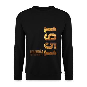 Légendaire depuis septembre 1951 Anniversaire - Sweat-shirt Unisexe - noir - Devant - Alina (178cm) & Michal (187cm)