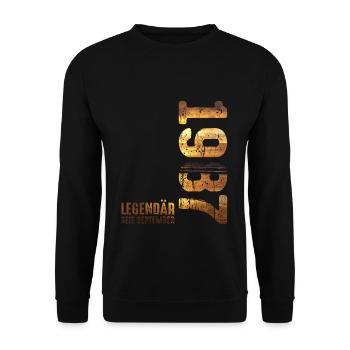 Légendaire depuis septembre 1987 Anniversaire - Sweat-shirt Unisexe - noir - Devant - Alina (178cm) & Michal (187cm)