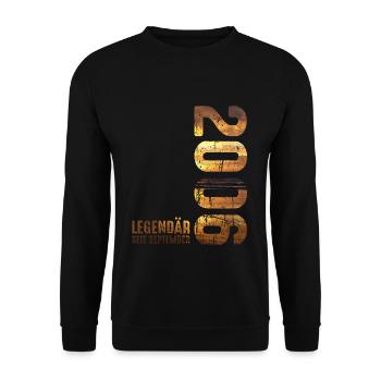 Légendaire depuis septembre 2006 Anniversaire - Sweat-shirt Unisexe - noir - Devant - Alina (178cm) & Michal (187cm)