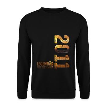 Légendaire depuis septembre 2011 Anniversaire - Sweat-shirt Unisexe - noir - Devant - Alina (178cm) & Michal (187cm)