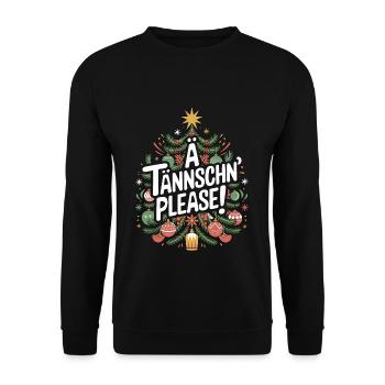 Ä Tännschn S’il vous plaît Humour de Noël - Sweat-shirt Unisexe - noir - Devant - Alina (178cm) & Michal (187cm)