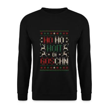 Ho Ho Hoit Di Goschn Noël - Sweat-shirt Unisexe - noir - Devant - Alina (178cm) & Michal (187cm)