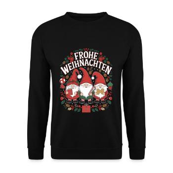 Joyeux Noël Noël avec mignon - Sweat-shirt Unisexe - noir - Devant - Alina (178cm) & Michal (187cm)