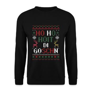 Ho Ho Hoit Di Goschn Noël - Sweat-shirt Unisexe - noir - Devant - Alina (178cm) & Michal (187cm)