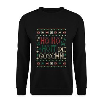 Ho Ho Hoit Di Goschn Noël Drôle - Sweat-shirt Unisexe - noir - Devant - Alina (178cm) & Michal (187cm)