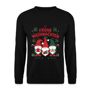 Joyeux Noël Drôle Noël Gnomes Joyeux - Sweat-shirt Unisexe - noir - Devant - Alina (178cm) & Michal (187cm)