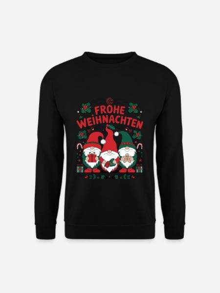 Frohe Weihnachten Lustige Weihnachten Zwerge Merry - Unisex Pullover - Schwarz
