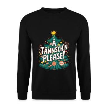 Ä Tännsch’n Please Humour de Noël - Sweat-shirt Unisexe - noir - Devant - Alina (178cm) & Michal (187cm)