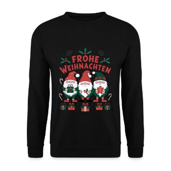 Joyeux Noël avec les nains de Noël - Sweat-shirt Unisexe - noir - Devant - Alina (178cm) & Michal (187cm)