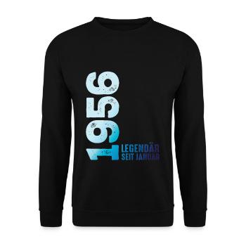 Limited Edition January 1956 Legendär Seit January - Unisex Pullover - Schwarz - Vorne - Alina (178cm) & Michal (187cm)