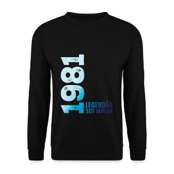 Edition Limitée Janvier 1981 Légendaire depuis Janvier - Sweat-shirt Unisexe - noir - Devant - Alina (178cm) & Michal (187cm)