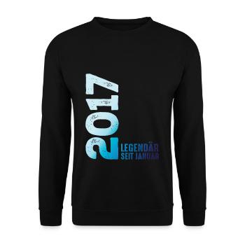 Limited Edition January 2017 Legendär Seit January - Unisex Pullover - Schwarz - Vorne - Alina (178cm) & Michal (187cm)