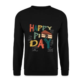 Celebrate Pi Day with Happy Pi Day Design - Unisex Sweatshirt - black - Front - Alina (178cm) & Michal (187cm)