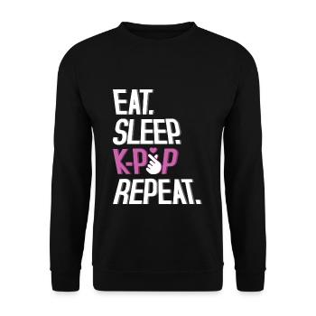 Manger Dormir K-Pop Répéter Mode de vie - Sweat-shirt Unisexe - noir - Devant - Alina (178cm) & Michal (187cm)