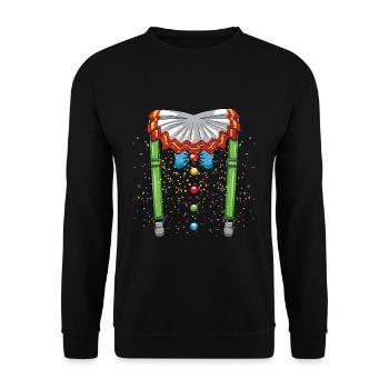 Costume de carnaval bretelles drôles boutons colorés - Sweat-shirt Unisexe - noir - Devant - Alina (178cm) & Michal (187cm)
