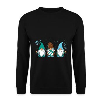Pi tag gnome with funny symbols - Unisex Sweatshirt - black - Front - Alina (178cm) & Michal (187cm)