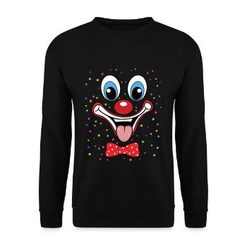 Carnival Funny Clown Face Design Colorful - Unisex Sweatshirt - black - Front - Alina (178cm) & Michal (187cm)