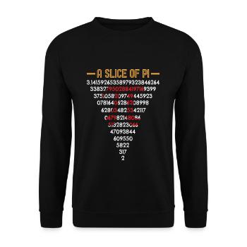Un morceau de Pi Tag : Une tranche de Pi - Sweat-shirt Unisexe - noir - Devant - Alina (178cm) & Michal (187cm)