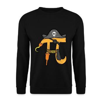 Pirate Pi Tag Funny Math Motif - Unisex Sweatshirt - black - Front - Alina (178cm) & Michal (187cm)