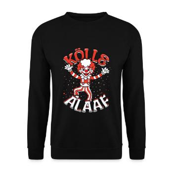 Kölle Alaaf Fasching Kölle Alaaf Clown - Unisex Sweatshirt - black - Front - Alina (178cm) & Michal (187cm)
