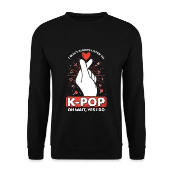 K-Pop Oh Wait, Yes I Do Stylish Motif - Unisex Sweatshirt - black - Front - Alina (178cm) & Michal (187cm)