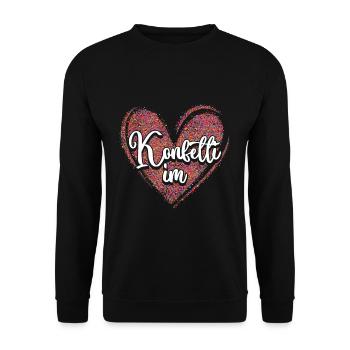 Carnaval confettis dans le coeur carnaval coloré - Sweat-shirt Unisexe - noir - Devant - Alina (178cm) & Michal (187cm)