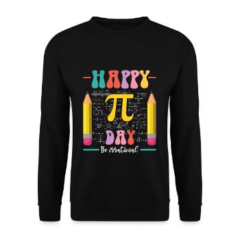 Happy Pi Day Sei Irrational - Unisex Pullover - Schwarz - Vorne - Alina (178cm) & Michal (187cm)