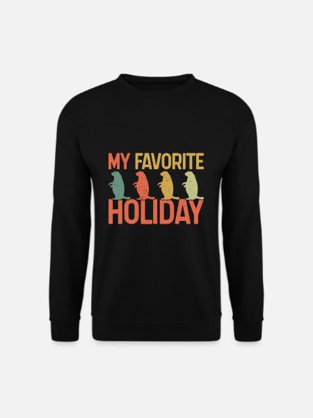 Mein Lieblingsurlaub Murmeltiere Silhouette - Unisex Pullover - Schwarz