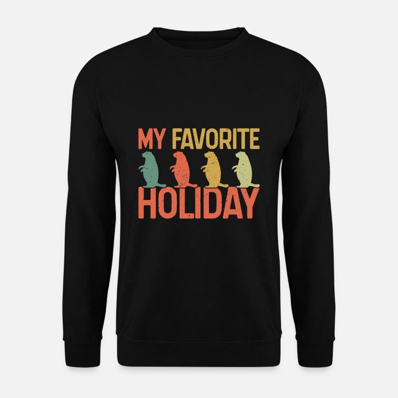 Mein Lieblingsurlaub Murmeltiere Silhouette - Unisex Pullover - Schwarz