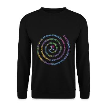 Pi Day: 3.14159265359 Spiral Rainbow - Unisex Sweatshirt - black - Front - Alina (178cm) & Michal (187cm)