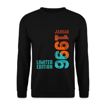 Limited Edition January 1996 Legendär Seit January - Unisex Pullover - Schwarz - Vorne - Alina (178cm) & Michal (187cm)