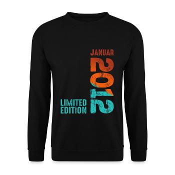 Limited Edition January 2012 Legendär Seit January - Unisex Pullover - Schwarz - Vorne - Alina (178cm) & Michal (187cm)
