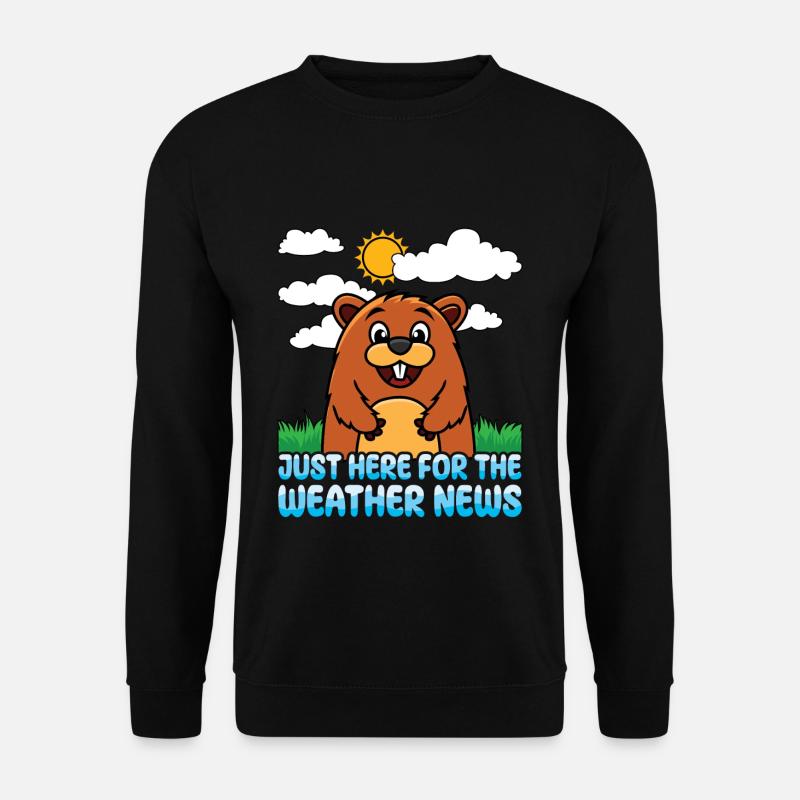 Cute Groundhog Weather Fun - Unisex Sweatshirt - black