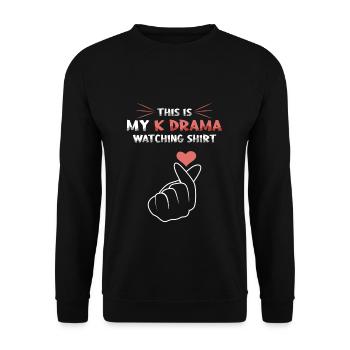 Mon activité préférée de K-drama - Sweat-shirt Unisexe - noir - Devant - Alina (178cm) & Michal (187cm)