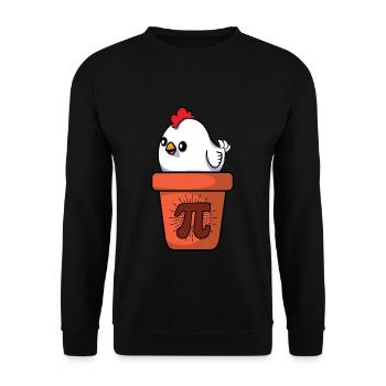 Pi Day poulet dans un pot de fleurs illustration - Sweat-shirt Unisexe - noir - Devant - Alina (178cm) & Michal (187cm)
