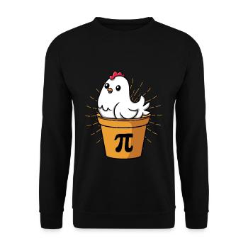 Pi-Day Chicken Delight in the Pot - Unisex Sweatshirt - black - Front - Alina (178cm) & Michal (187cm)