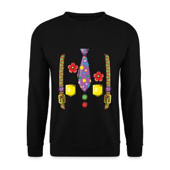 Colorful Clown Carnival Points Tie Flowers - Unisex Sweatshirt - black - Front - Alina (178cm) & Michal (187cm)