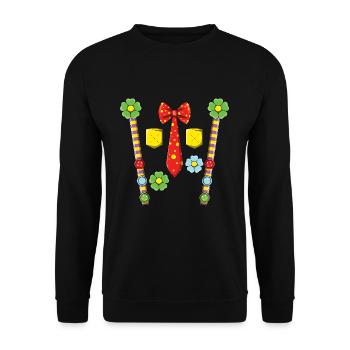 Carnival Clown Costume Colorful Flowers Tie - Unisex Sweatshirt - black - Front - Alina (178cm) & Michal (187cm)
