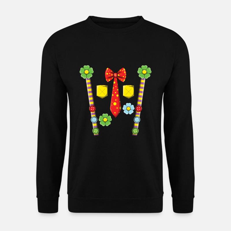Fasching Clown Kostüm Bunte Blumen Krawatte - Unisex Pullover - Schwarz